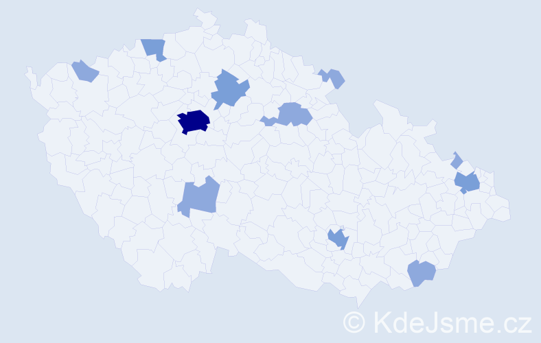 Jméno: 'Hela', počet výskytů 21 v celé ČR