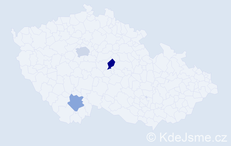 Jméno: 'Nicky', počet výskytů 4 v celé ČR