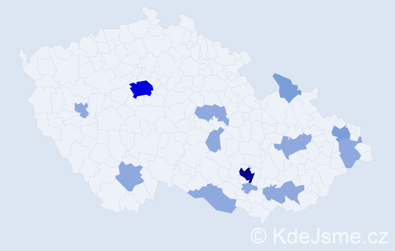 Jméno: 'Alessia', počet výskytů 29 v celé ČR