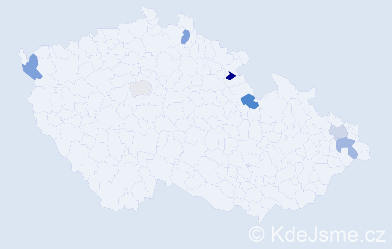 Jméno: 'Štěpán Jiří', počet výskytů 7 v celé ČR