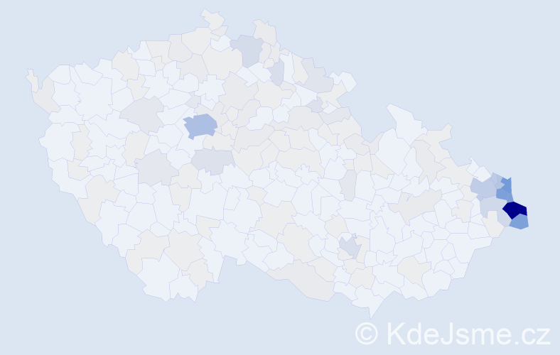 Jméno: 'Danuta', počet výskytů 464 v celé ČR