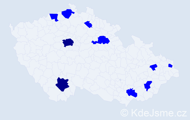 Jméno: 'Daniel Sebastian', počet výskytů 12 v celé ČR