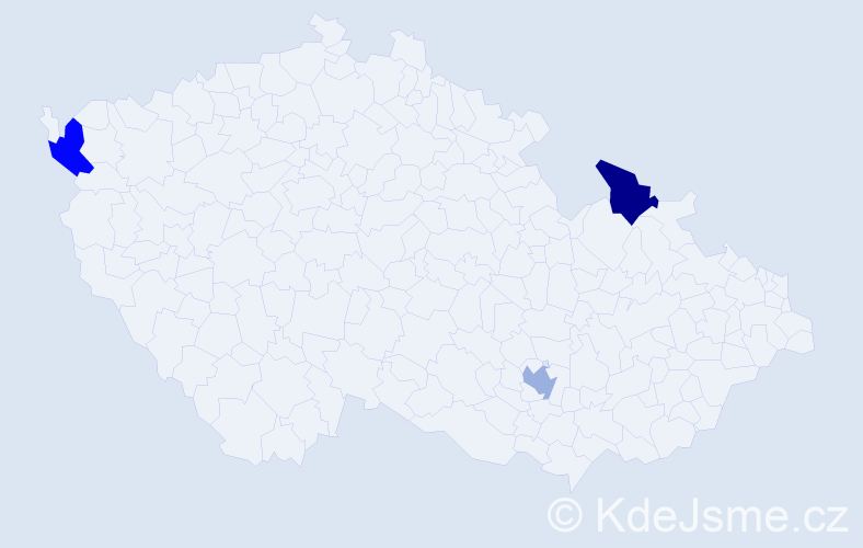 Jméno: 'Loredana', počet výskytů 3 v celé ČR