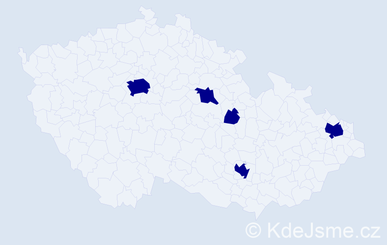 Jméno: 'Adam Stanislav', počet výskytů 5 v celé ČR