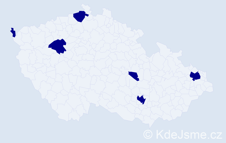 Jméno: 'Karolin', počet výskytů 6 v celé ČR