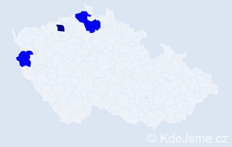 Jméno: 'Bärbel', počet výskytů 5 v celé ČR