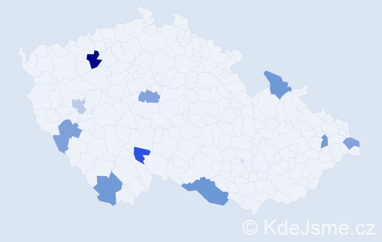 Jméno: 'Ioan', počet výskytů 12 v celé ČR