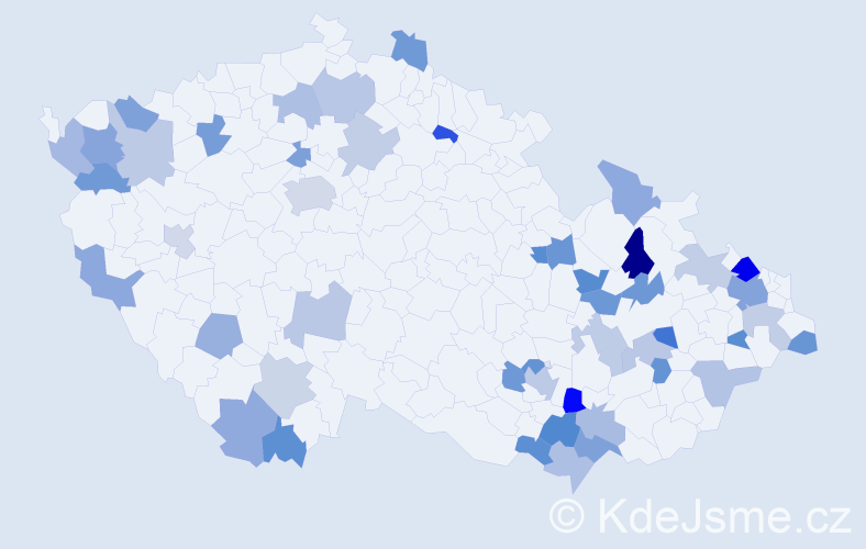 Jméno: 'Bernardina', počet výskytů 66 v celé ČR