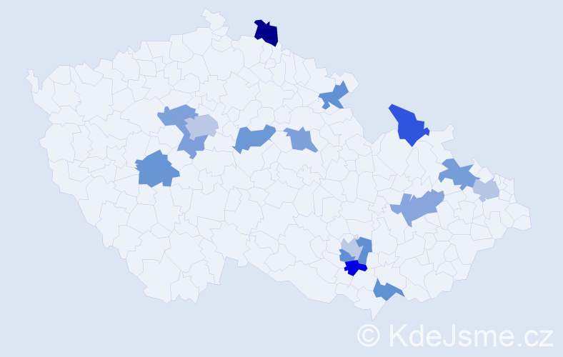 Jméno: 'Massimo', počet výskytů 18 v celé ČR