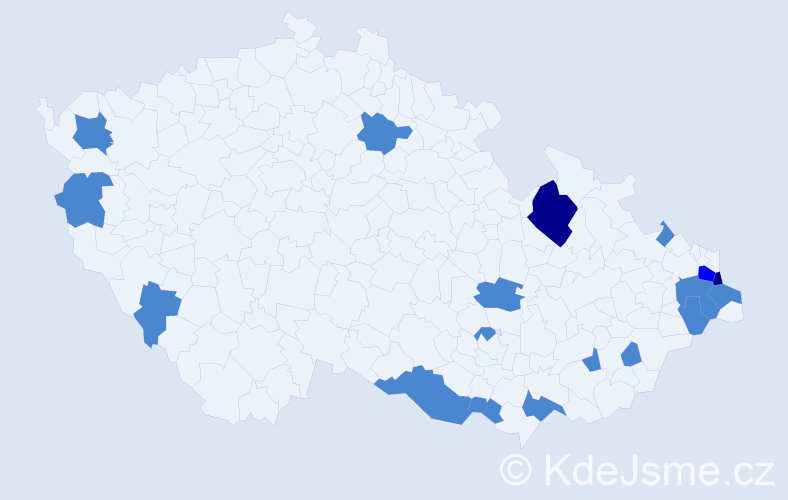 Jméno: 'Isidor', počet výskytů 23 v celé ČR