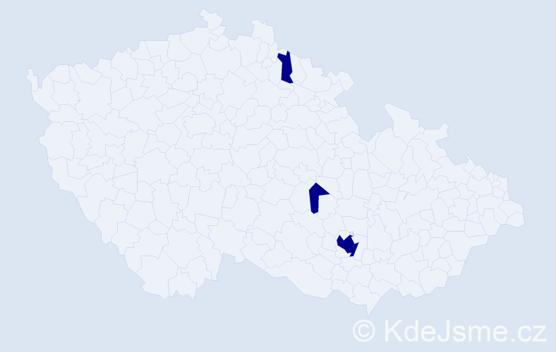 Jméno: 'Vilhelmina', počet výskytů 3 v celé ČR