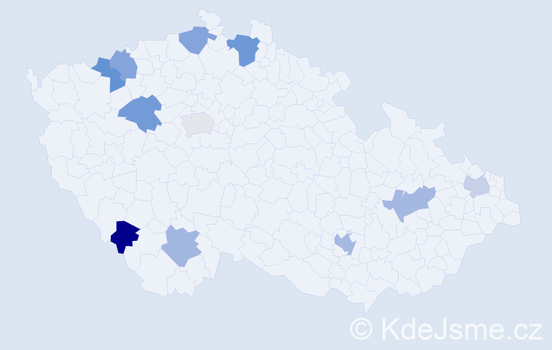Jméno: 'Minh Hung', počet výskytů 13 v celé ČR