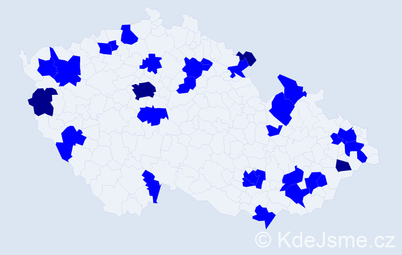 Jméno: 'Odeta', počet výskytů 34 v celé ČR