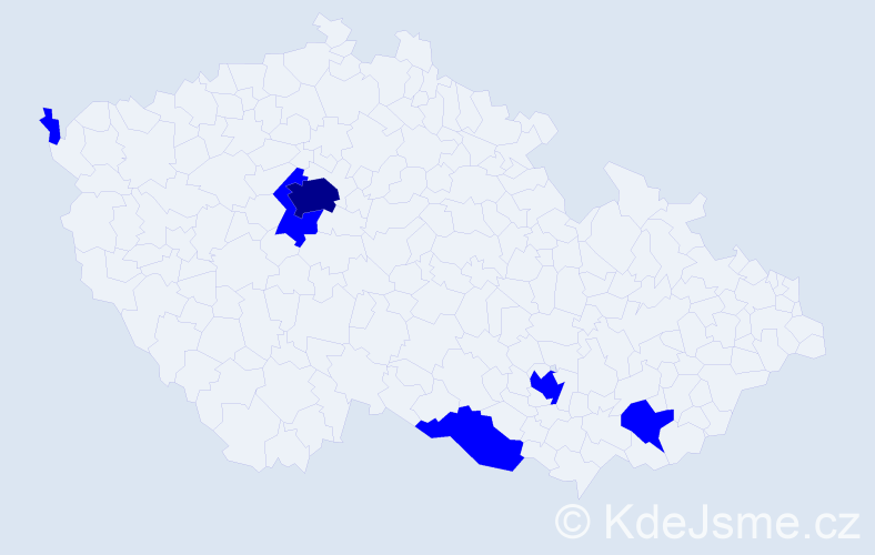 Jméno: 'Hala', počet výskytů 7 v celé ČR