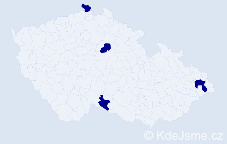 Jméno: 'Imriška', počet výskytů 4 v celé ČR