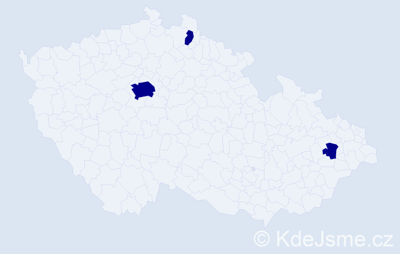 Jméno: 'Jamin', počet výskytů 3 v celé ČR