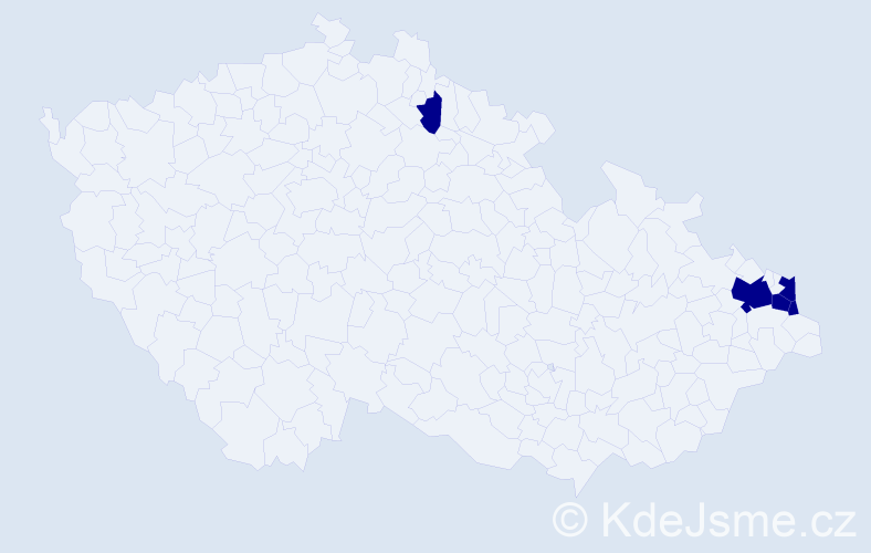 Jméno: 'Bogdan Józef', počet výskytů 5 v celé ČR