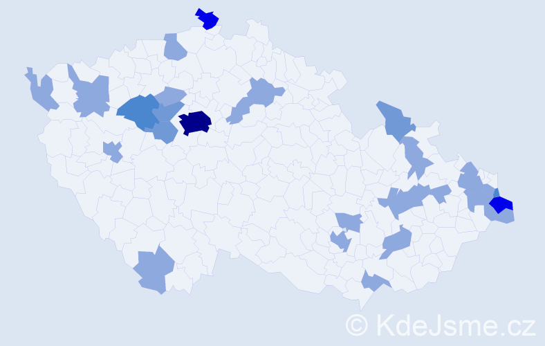 Jméno: 'Kornel', počet výskytů 49 v celé ČR