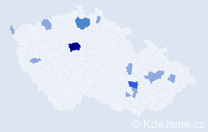 Jméno: 'Enkhbaatar', počet výskytů 18 v celé ČR