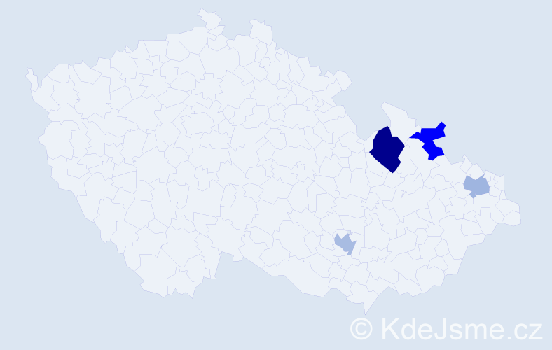 Jméno: 'Simela', počet výskytů 5 v celé ČR