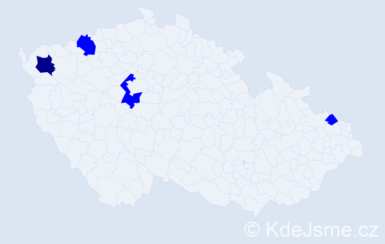 Jméno: 'Reinhardt', počet výskytů 5 v celé ČR