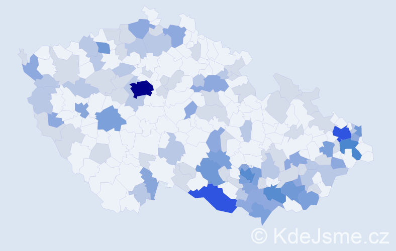 Jméno: 'Blažej', počet výskytů 257 v celé ČR