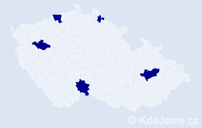 Jméno: 'Marie Michaela', počet výskytů 5 v celé ČR