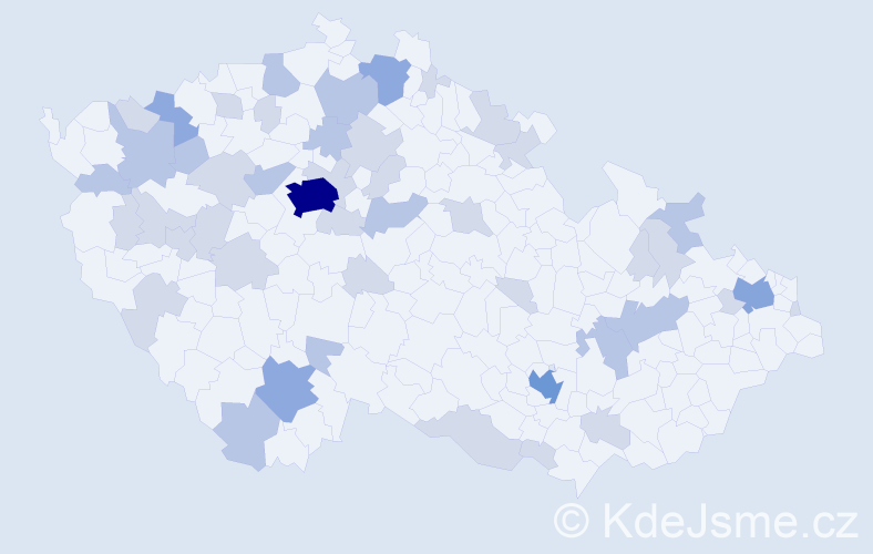 Jméno: 'Milka', počet výskytů 89 v celé ČR