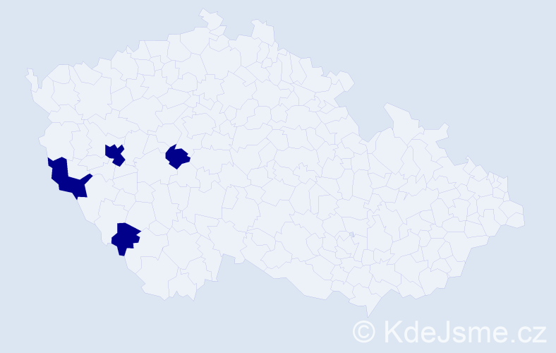 Jméno: 'Milentin', počet výskytů 4 v celé ČR
