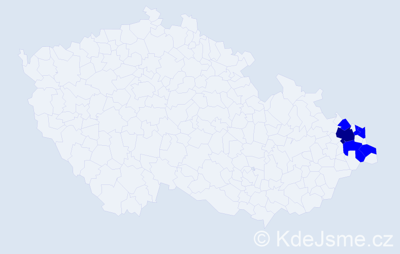 Jméno: 'Elfryda', počet výskytů 7 v celé ČR