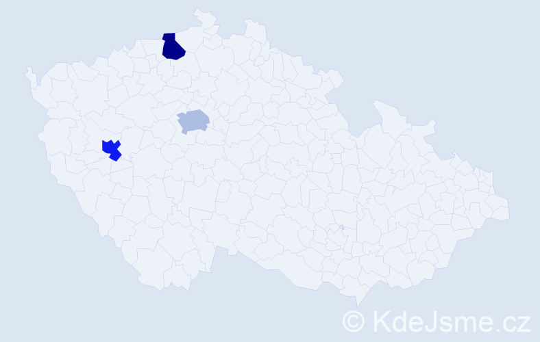 Jméno: 'Tian', počet výskytů 3 v celé ČR