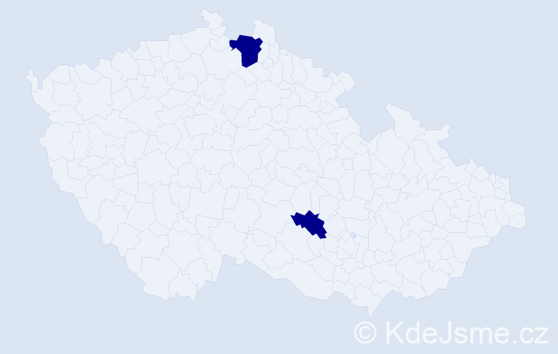 Jméno: 'Karel Hugo', počet výskytů 2 v celé ČR