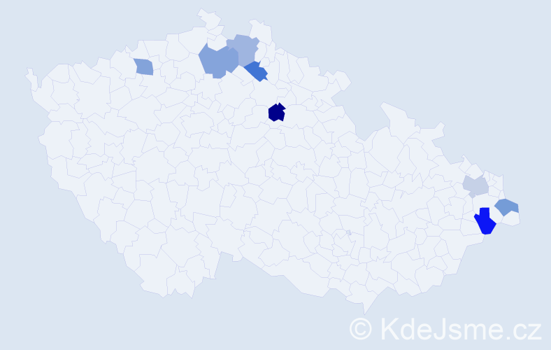 Jméno: 'Dašena', počet výskytů 8 v celé ČR