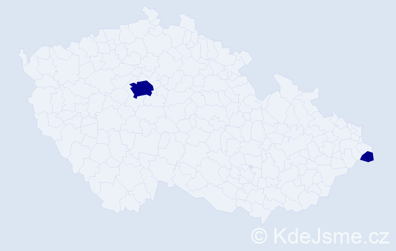 Jméno: 'John Robert', počet výskytů 2 v celé ČR