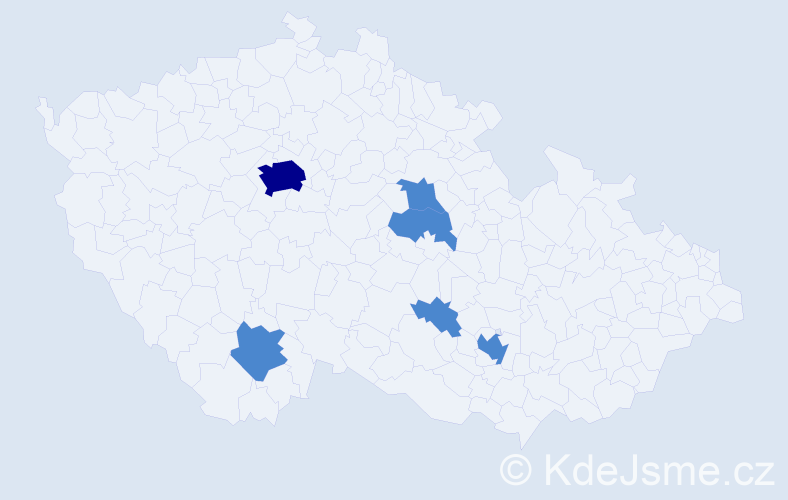 Jméno: 'Una', počet výskytů 8 v celé ČR