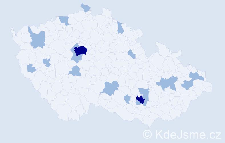 Jméno: 'Andy', počet výskytů 27 v celé ČR