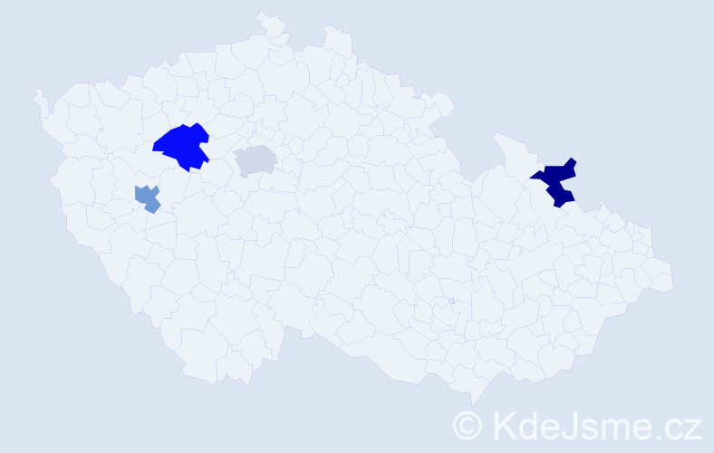 Jméno: 'Tomáš Silvestr', počet výskytů 4 v celé ČR