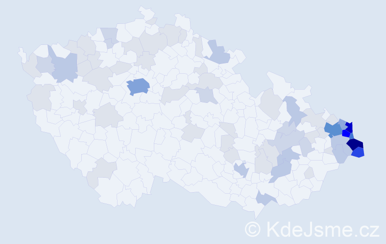 Jméno: 'Kazimír', počet výskytů 213 v celé ČR