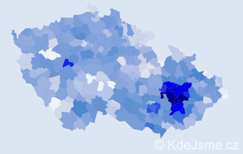Jméno: 'Vlastimila', počet výskytů 2573 v celé ČR