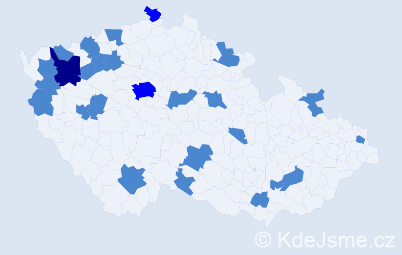 Jméno: 'Piroška', počet výskytů 30 v celé ČR