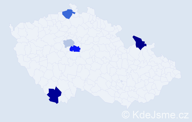 Jméno: 'Taylor', počet výskytů 6 v celé ČR