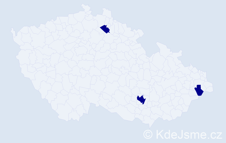 Jméno: 'Miléna', počet výskytů 3 v celé ČR