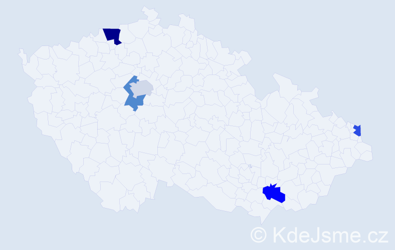 Jméno: 'Křišťan', počet výskytů 6 v celé ČR