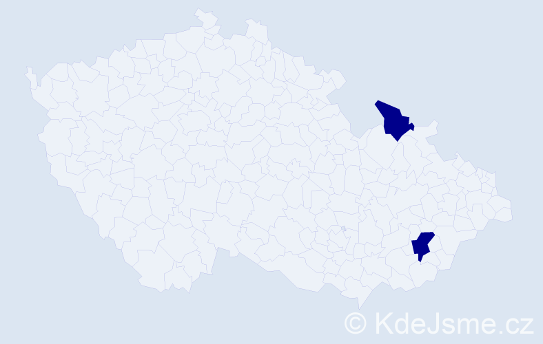 Jméno: 'Hedvig', počet výskytů 2 v celé ČR