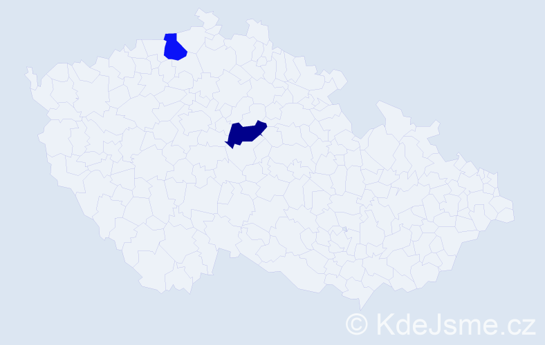 Jméno: 'Bedri', počet výskytů 2 v celé ČR