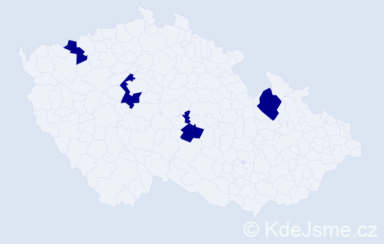 Jméno: 'Julie Kateřina', počet výskytů 4 v celé ČR