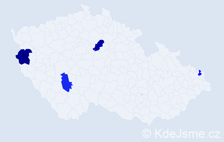 Jméno: 'Julij', počet výskytů 4 v celé ČR