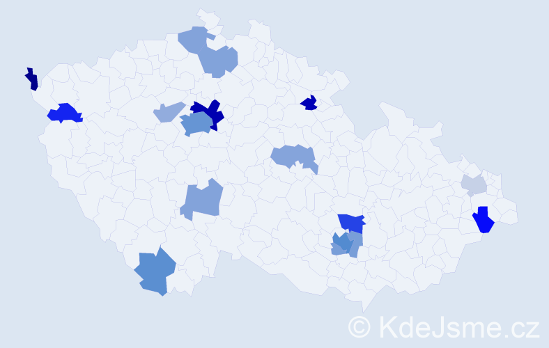 Jméno: 'Farid', počet výskytů 38 v celé ČR