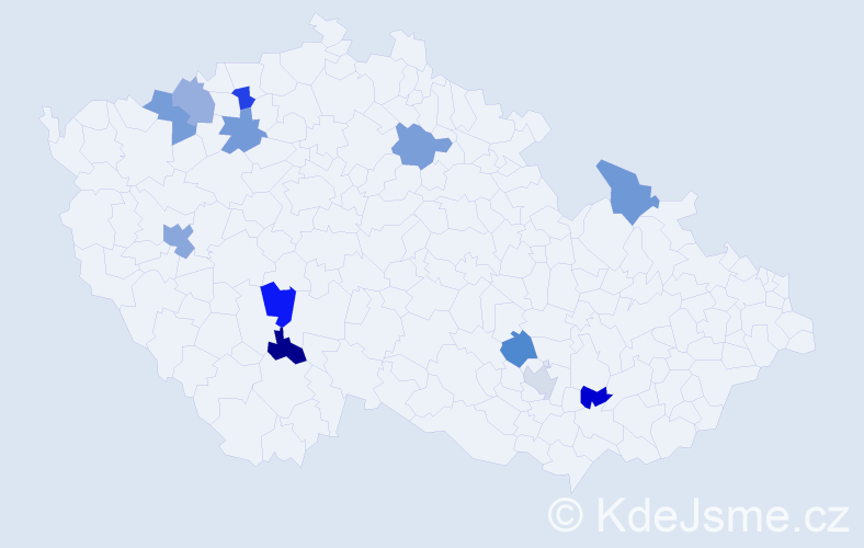 Jméno: 'Ĺudovit', počet výskytů 13 v celé ČR