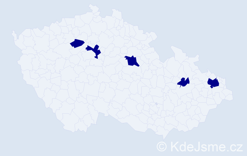 Jméno: 'Adam Michal', počet výskytů 5 v celé ČR